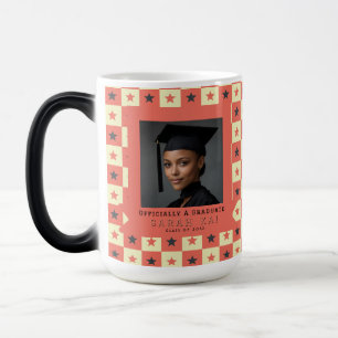 Caneca Mágica Presente de Formatura de Mulher com Padrão Quadrad