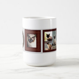 Caneca Mágica Presente de foto quadro de família de gato siamês