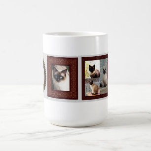 Caneca Mágica Presente de foto quadro de família de gato siamês 