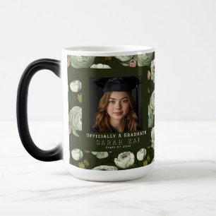 Caneca Mágica Presente de Graduação com Impressão de Ranúnculo e