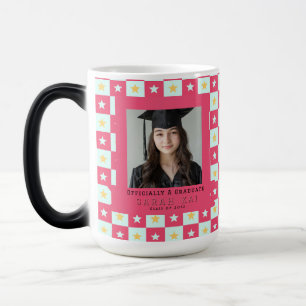 Caneca Mágica Presente de Graduação para Mãe com Padrão Quadrado