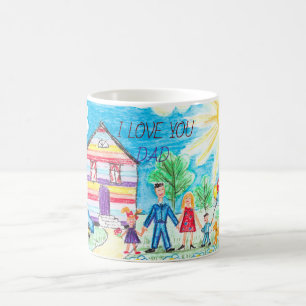 Caneca Mágica Presente de Memória da Família de Desenho de Crian