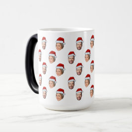 Caneca Mágica Presente de Natal de Santa Hat Personalizado Face