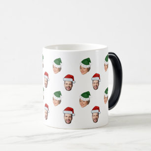 Caneca Mágica Presente de Natal de Santa Hat Personalizado Face