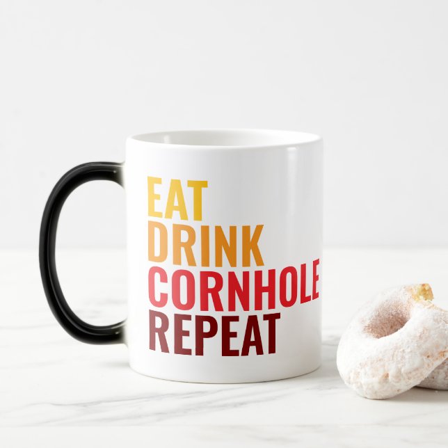 Caneca Mágica Presente Divertido Gradiente de Cor para Amante de (Com Donut)