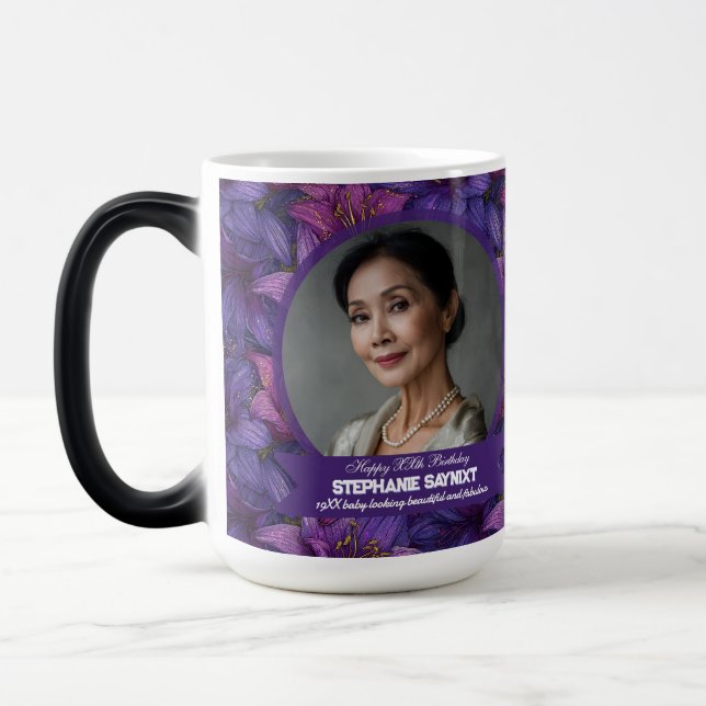 Caneca Mágica Presentes de Aniversário para Mãe Tema Amaryllis M (Esquerda)