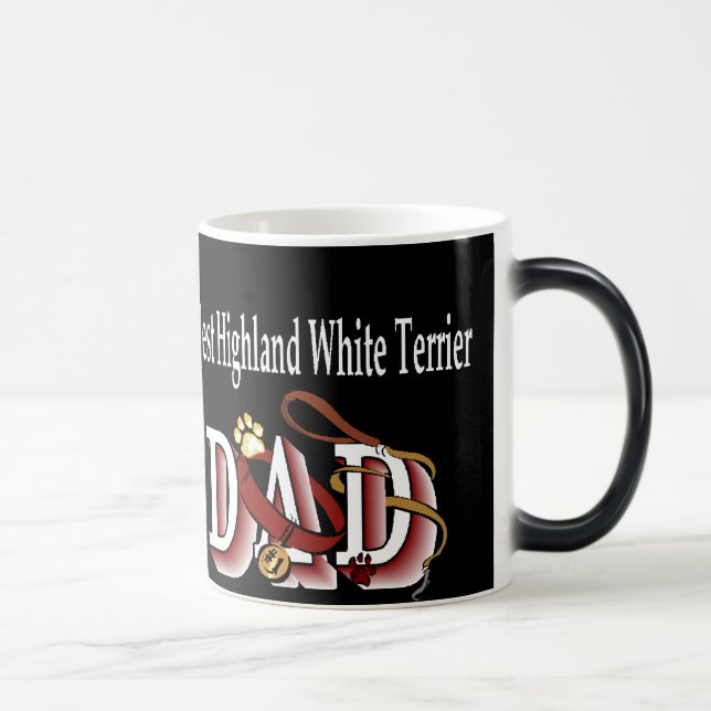 Caneca Mágica Presentes do Pai de Terrier Branco da West Highlan (Direita)