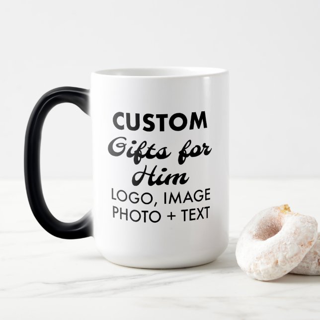 Caneca Mágica Presentes personalizados para ele, Magic Morphing  (Com Donut)