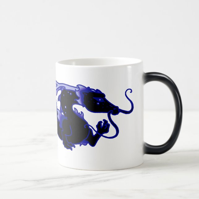 Caneca Mágica Preto e azul do dragão do dragão (Direita)