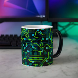 Caneca Mágica Processo de roteamento Abstrato preto verde modern