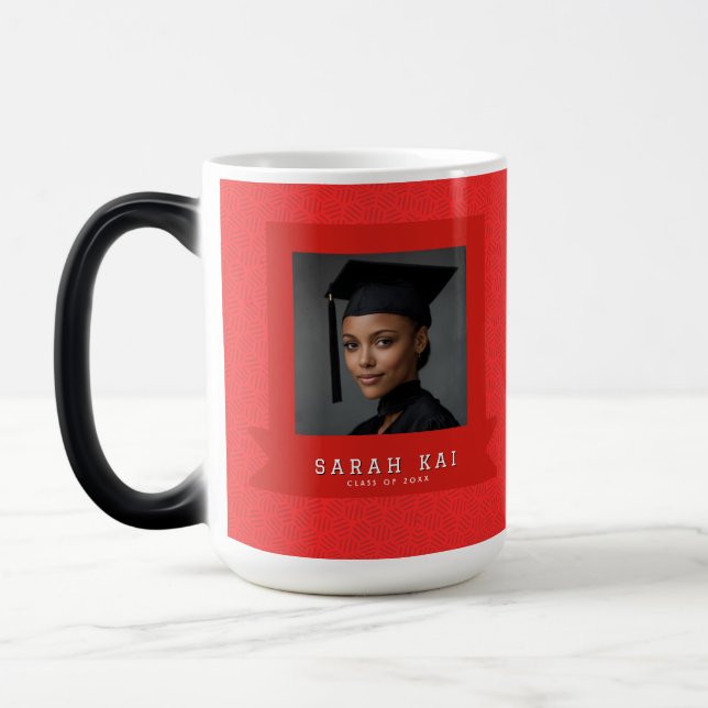 Caneca Mágica Professor Certificado com Padrão Hexagonal Fofo (Esquerda)