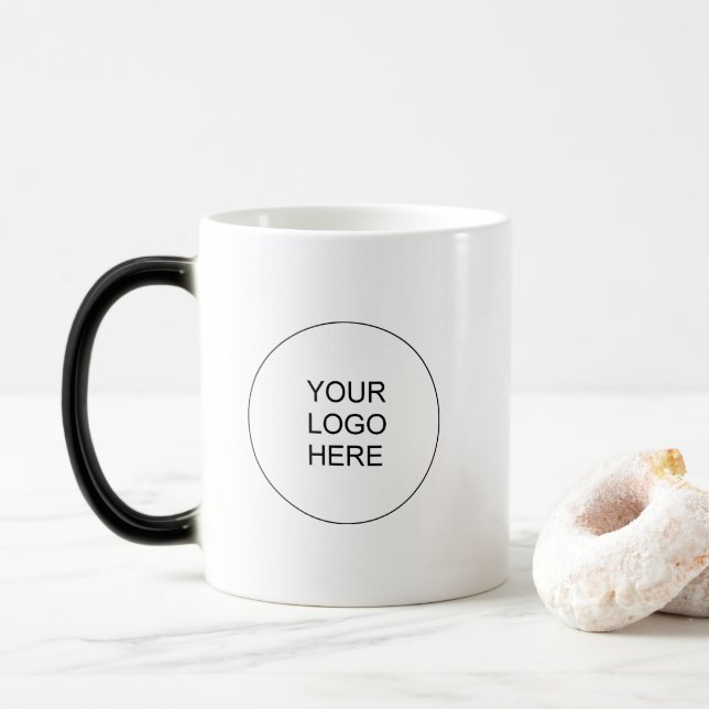 Caneca Mágica Promotional Upload Your Own Logo Elegant Modern (Com Donut)