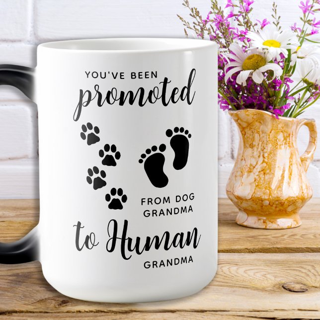 Caneca Mágica Promovido À Avó Cão De Pet Personalizado (Criador carregado)