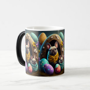 Caneca Mágica Pug Adorável com Ovos de Páscoa Um Festejo Fofo