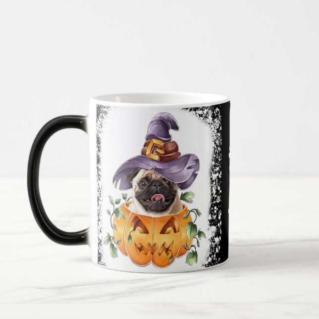 Caneca Mágica Pug de Halloween em Jackolanterna (Esquerda)