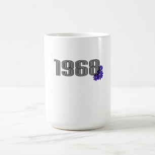 Caneca Mágica Púrpura do Hippie do Sinal de Poder Flor 1968