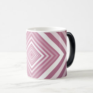 Caneca Mágica Quadrados de graduação rosa e branco modernos