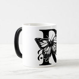 Caneca Mágica R Alphabet black butterfly