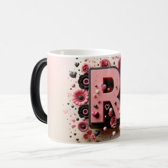 Caneca Mágica R Valentine Alphabet 3D (Frente Esquerda)