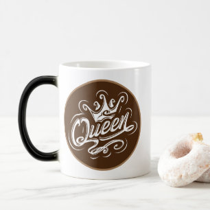 Caneca Mágica Rainha com coroa, Design de tipografia