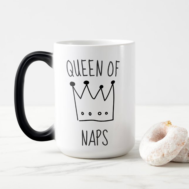 Caneca Mágica Rainha Engraçada da Coroa das Naps  (Com Donut)