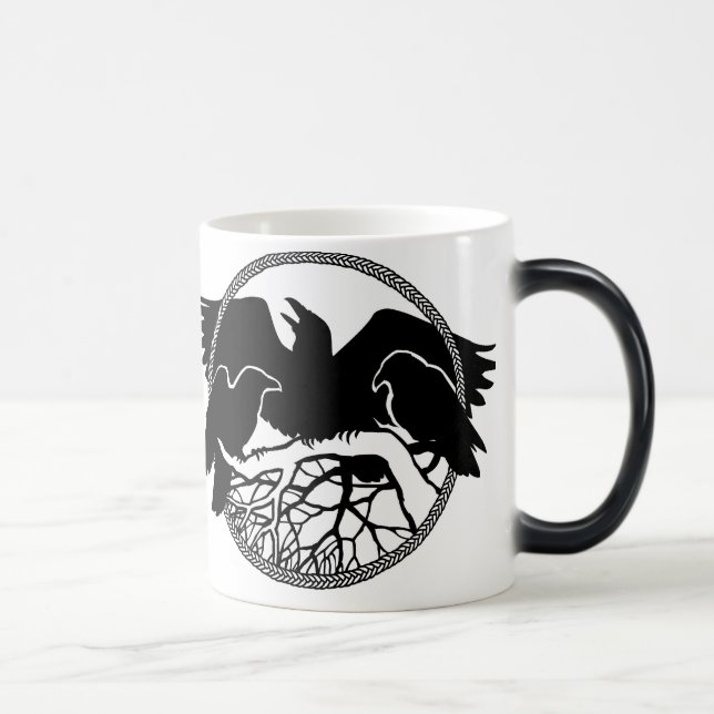 Caneca Mágica Raven Art Mug Wild Bird Crow Cup Raven Mugs (Direita)