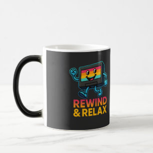 Caneca Mágica Rebobinar & Relaxar – Vibrações Retro de VHS