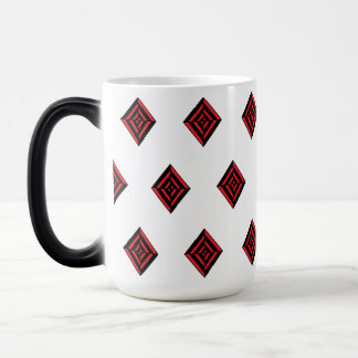 Caneca Mágica Red and Black Geometric Diamond Pattern Modern Tot
