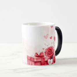 Caneca Mágica Red Gift and Roses Valentines