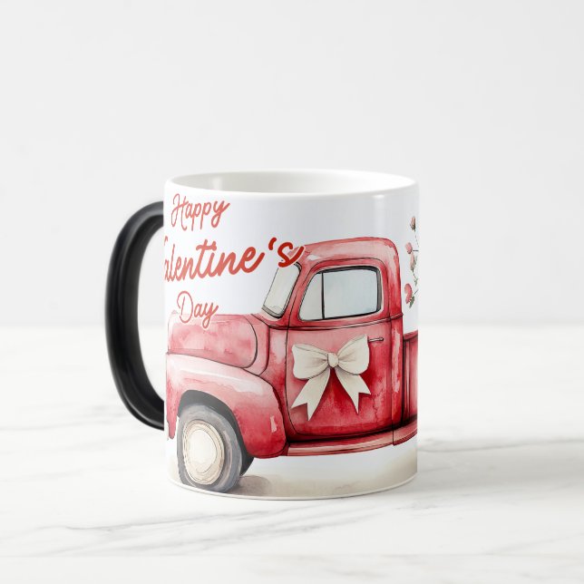 Caneca Mágica Red Truck Valentines (Frente Esquerda)