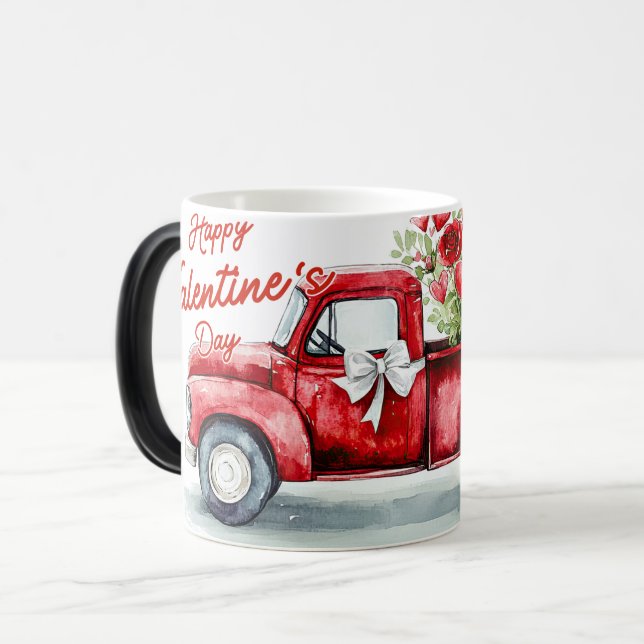 Caneca Mágica Red Truck Valentines (Frente Esquerda)