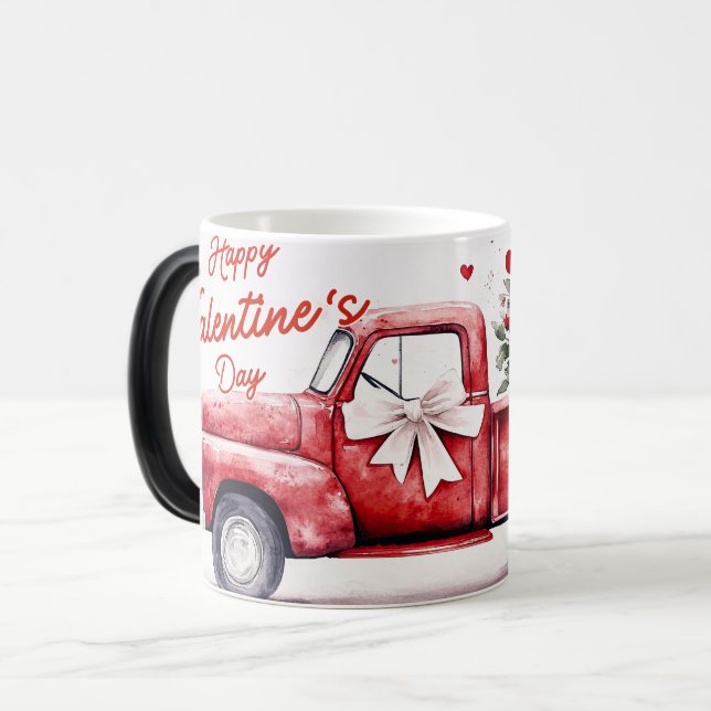Caneca Mágica Red Truck Valentines (Frente Esquerda)