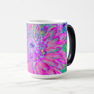 Caneca Mágica Resfriar Arte Arty Rosa Azul e Roxo Flor de Dahlia