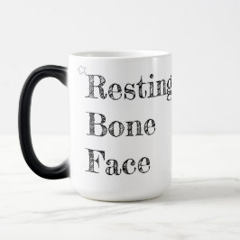 Caneca Mágica Resting Bone Face - Engraçado Café Crânio
