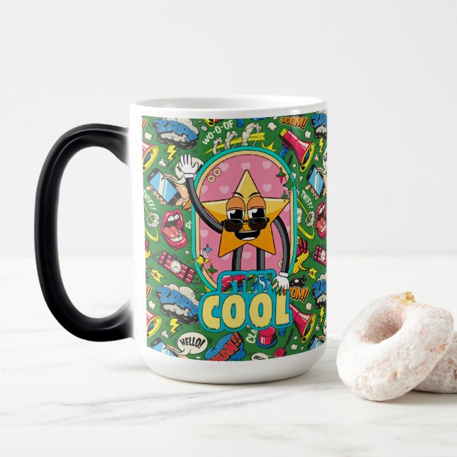Caneca Mágica Retro Pop Art "Stay Cool" Morph Mug (Com Donut)