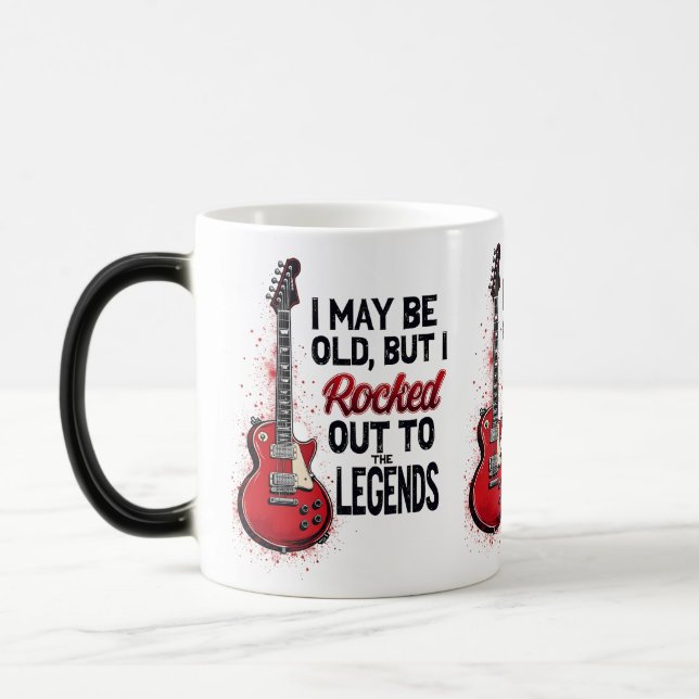 Caneca Mágica Retro Rock Guitar Classic Music Nostalgia Design (Esquerda)