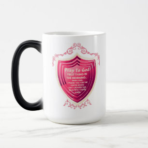 Caneca Mágica Rezar Para Deus Amarra Maçã Rosa Design Morph Mug