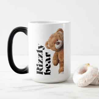 Caneca Mágica Rizzly cute teddy bear design funny quote