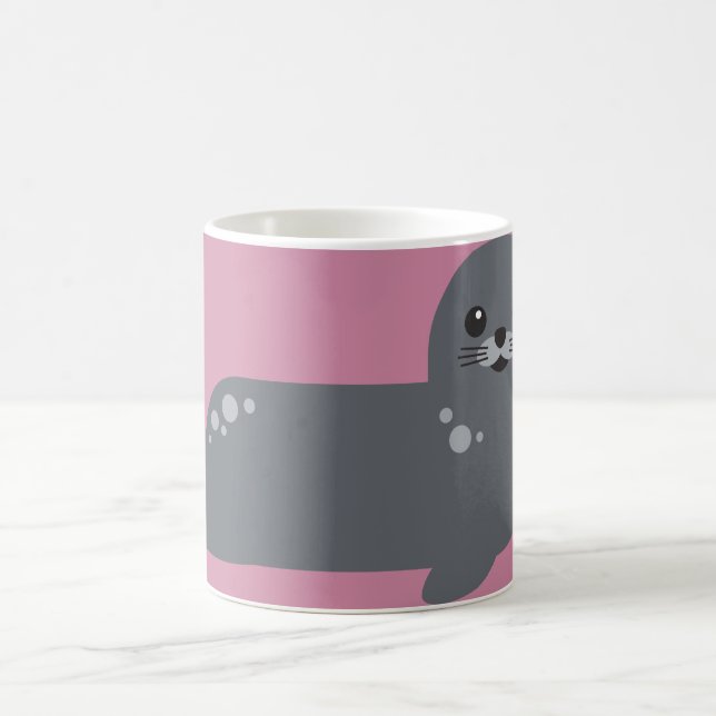 Caneca Mágica Rosa cinzento do selo (Centro)