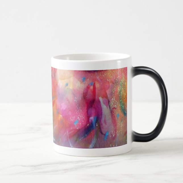 CANECA MÁGICA ROSA FÚCSIA ABSTRATO AZUL (Direita)