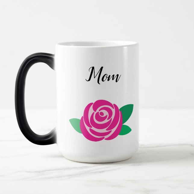 Caneca Mágica Rosa Motif Personalizado Mug (Esquerda)