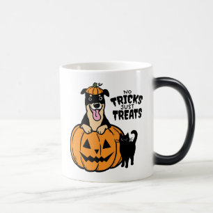 Caneca Mágica Rottweiler Halloween Sem Truques Apenas Tratamento