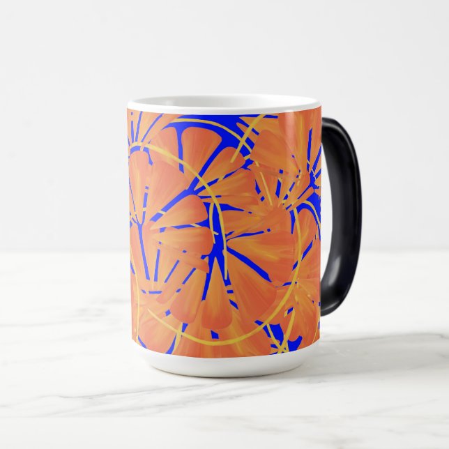 Caneca Mágica Royal Blue E Citrus Orange Art Design (Frente Esquerda)