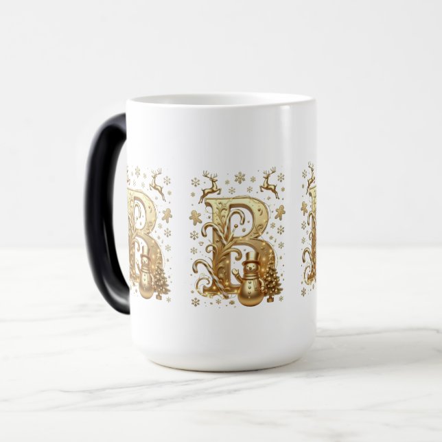 Caneca Mágica Royal Gold B Luxury Snowman Magic Mug (Frente Esquerda)