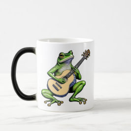 Caneca Mágica Sapo Engraçado Tocando Violão Personalizado