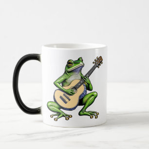 Caneca Mágica Sapo Engraçado Tocando Violão Personalizado