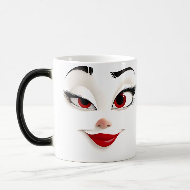 Caneca Mágica Sarcastic Women Face with Red Lips (Esquerda)
