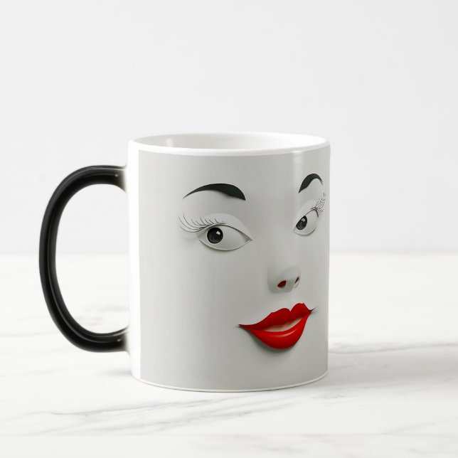 Caneca Mágica Sarcastic Women Face with Red Lips (Esquerda)