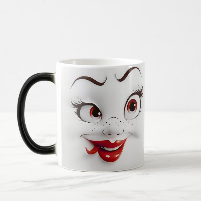 Caneca Mágica Sarcastic Women Face with Red Lips (Esquerda)