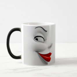 Caneca Mágica Sarcastic Women Face with Red Lips
